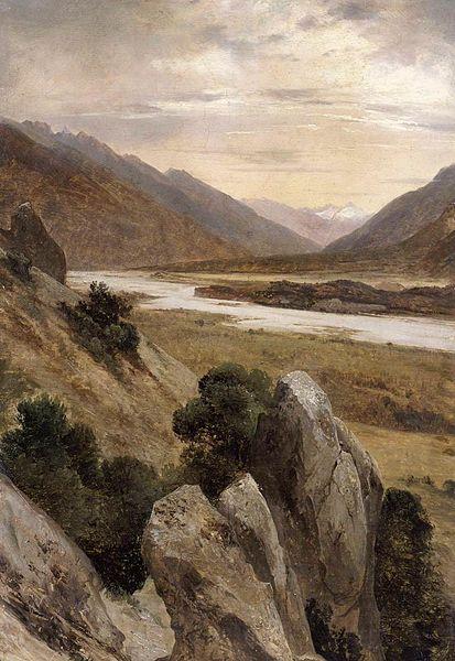 Alexandre Calame Mountainous Riverscape Spain oil painting art
